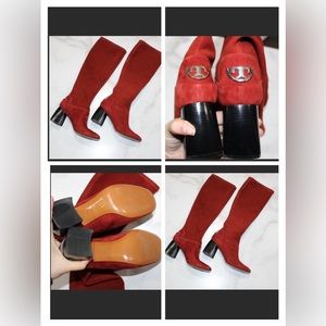Tory Burch Redwood Brick stretch over KneeBoot 6.5